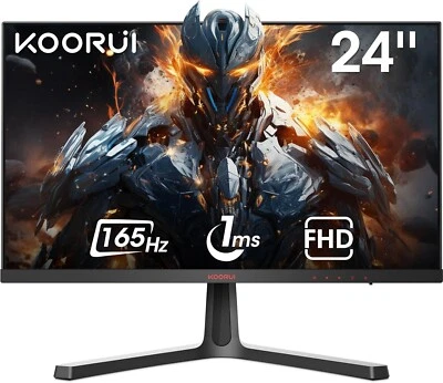 KOORUI 24E4 24" FHD Gaming Monitor 165Hz VA 1ms Freesync Premium Hdmi x2 DP VESA - Image 1 of 3
