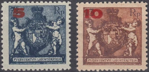 Liechtenstein Aufdrucke 12 1/2 Mi.Nr. 61-62 B ungebraucht Mi.Wert 32 € (B249) - Bild 1 von 2
