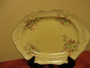 Vintage Circa 1930-1940 11.5" Oval Platter Floral TST (Taylor Smith & Taylor Co) - Picture 1 of 8