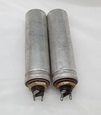2  NOS  PYRAMID CAN CAPACITORS   CP41B1 / EF405K,  4.0 MFD  @ 600 VDC - Image 1 of 4
