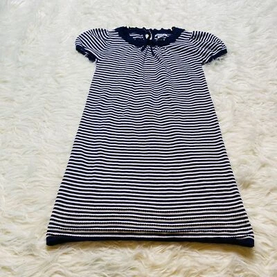 Hartstrings Dress Girls 10 12 Sweater Cap Sleeve Crochet Neck Striped Tunic Midi - Image 1 of 4