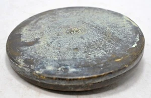 Antique Brass Round Vanity Makeup Mirror Box Original Old Hand Crafted Engraved - Picture 1 of 6