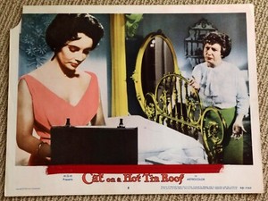 CAT ON A HOT TIN ROOF original Lobby Card ELIZABETH TAYLOR Judith Anderson 1958