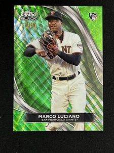2024 Topps CHROME BLACK MARCO LUCIANO GREEN WAVE REFRACTOR 78/99 GIANTS RC #7 - Picture 1 of 2