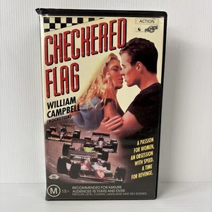Cinta VHS bandera a cuadros PAL franqueo con seguimiento gratuito William Campbell estreno - Imagen 1 de 10