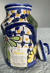 Mexican Pottery Hecho En Mexico Signed Redware Handpainted Lidded Jar Castillo - Imagen 1 de 7
