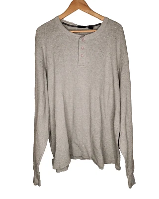 Camisa Henley Canyon River Blues Manga Larga Tejido Waffle en Gris Talla XXL Foto 1 de 4