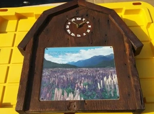 Wood Barn Farm Clock Rustic W/ Bible Verse Handmade Nice - Picture 1 of 4