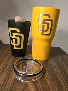 SD San Diego Padres 30 oz Twist Traveler Tumbler w Slider Lid - Great American - Picture 1 of 9