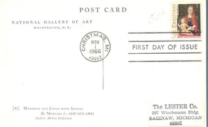 US FDC Madonna #1321 Navidad Michigan Lester Co sello publicidad postal - Imagen 1 de 2