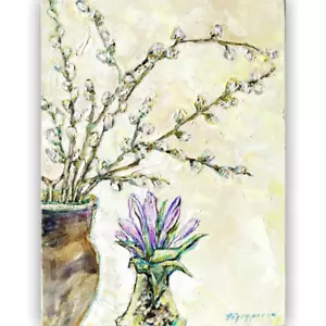 Original oil painting floral bouquet wall art on canvas handmade artwork decor - Picture 1 of 15