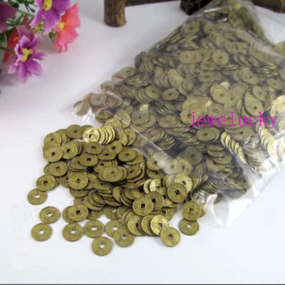 1000 Pcs Feng Shui Coins 10mm Lucky China Fortune Coin Brass Metal Ching Money