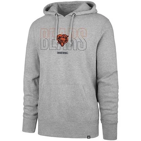Chicago Bears Men's '47 Brand Gray Logo Hoodie Sweatshirt Cover
