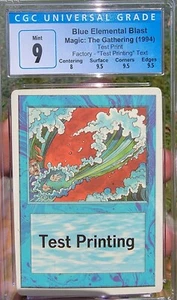 MINT CGC 9 MTG/Magic "Test Printing" TEST PRINT Blue Elemental Blast  w/3x 9.5  - Picture 1 of 2