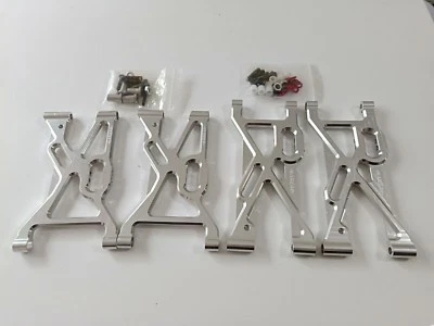 Area alloy CNC front + rear suspension arm for MCD RR5 And XS-5 F5 silver 4pcs - Image 1 of 4