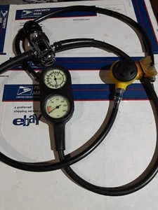 Aqua Lungs Conshelf 20 Regulator &mouth Piece W/Uwantec Pressure Gauge - Picture 1 of 12