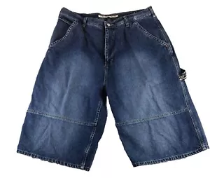 Pure Playaz Jean Shorts Mens 42 X 15 Baggy Loose Long Denim Jean Bermuda Street - Picture 1 of 15