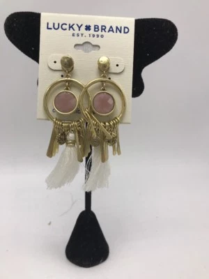 Pendientes colgantes orbitales reversibles de piedra y borla tono dorado Lucky Brand LC219 $35 Foto 1 de 4