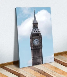 LONA ARTE DE PARED IMPRESIÓN OBRA DE ARTE 30 MM MARCO PROFUNDO Big Ben Elizabeth Tower Londres - Imagen 1 de 3