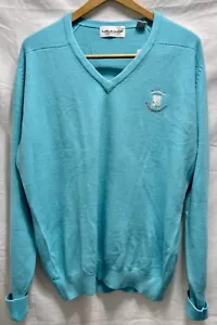 Neu mit Etikett La Mode Du Golf aqua LS Pullover Sweater Herren XL Ross Miller Cancer Classic - Bild 1 von 20