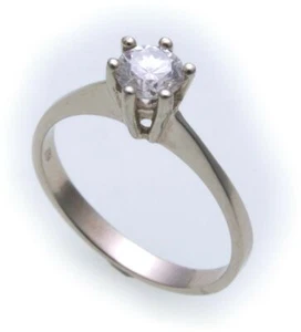 Sonderpreis Damen Ring Brillant 0,50ct Weißgold 585 er- Gold Solitär Diamant - Bild 1 von 2