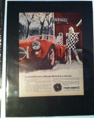 *READY to DISPLAY*1968 Ford Mustang Shelby AC Cobra Stewart Tach car ad  print c - Image 1 of 4