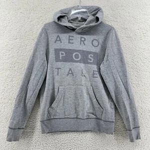 Aeropostale Jungen Gr. M grau Langarm Kapuzenpullover Sweatshirt Grafikdruck - Bild 1 von 10