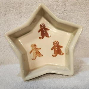 Vtg Hartstone Pottery Stoneware Gingerbread Holly Star Shaped Baking Dish 1991 - Picture 1 of 5