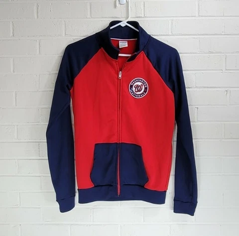 PINK Victoria Secret Washington Nationals Jacket Women's Red Full Zip Small Cover