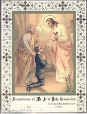 FIRST HOLY COMMUNION Certificate Jesus St. Joseph Boy Traditional Catholic