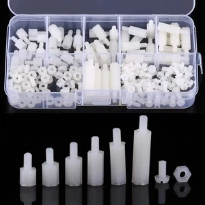 180Pcs M3 White Nylon Standoffs Kit Male Female Hex Threaded Spacer Screws Nuts - Picture 1 of 5