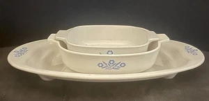Corning Ware Blue Cornflower Design Serviergeschirr 3 Teile - Bild 1 von 7