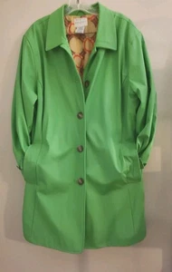 Vintage WHITE STAG Womens Mint Julep Green Rain Coat Plus Sz 2X Button Pockets - Picture 1 of 14