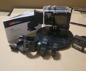 Activeon CX Action Camera Black HD Waterproof W/ Mounting Kit & Extra Battery - Picture 1 of 9