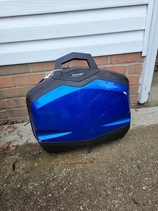 Triumph Tiger 1050 2008 OEM silla lateral bolsa de carga azul - como está sin llave - Imagen 1 de 8