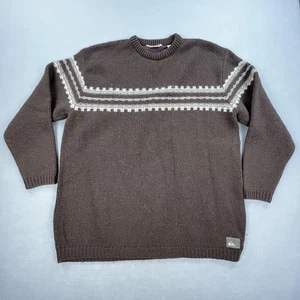 Vintage Quiksilver Pullover Herren XL braun 100% Wolle Fair Isle Strick Rundhals Pulli - Bild 1 von 11