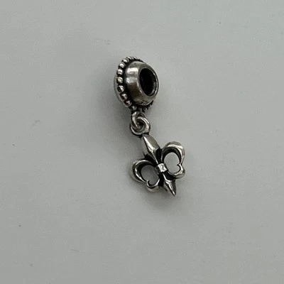 Authentic Pandora 🌟 French Fleur De Lis Dangle Charm 🌟 925 ALE 🌟 790576 - Image 1 of 4