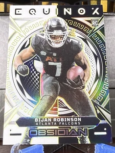 2023 Bijan Robinson Panini Obsidian Equinox grabado eléctrico novato #1 20/25 - Imagen 1 de 2