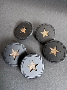 Christian Dior buttons 5 pieces Resin 25mm Black/Gold - Picture 1 of 3