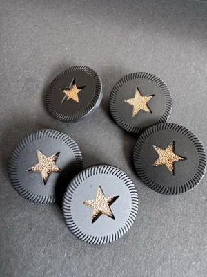 Christian Dior buttons  5 pieces  Resin 25mm Black/Gold - Image 1 of 3