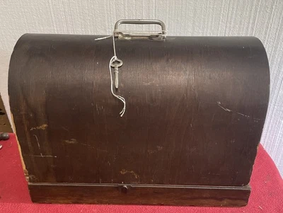 Antique New Home Climax No 2 Sewing Machine Bentwood Case with Key - Image 1 of 4