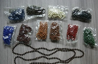 Collar de cuentas 53 pulgadas totalmente nuevo cuentas de plástico en cuerda o como pulsera de 6 hebras Foto 1 de 2