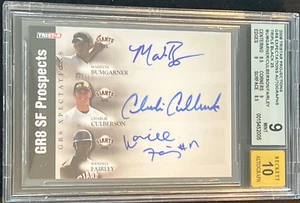 BGS 9 / 10 - 2008 TRISTAR - TRIPLE BLACK AUTO - MADISON BUMGARNER (RC) #'d 5/25 - Picture 1 of 4