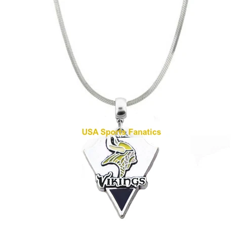 Minnesota Vikings Team Logo Necklace On 925 Sterling Silver Snake Chain 4 Sizes Cover