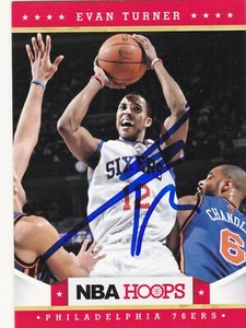 EVAN TURNER PHILADELPHIA 76ERS SIGNED CARD CELTICS PACERS HAWKS TRAIL BLAZERS - Picture 1 of 1