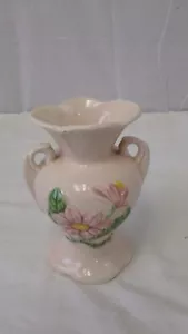 Vaso in ceramica SCAFO Vintage ROSA Doppio Manico con Fiori SCAFO Arte H-4 6 1/2" - Foto 1 di 9