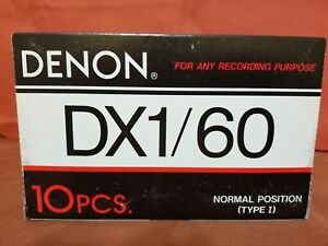 Box Of 10 Denon DX1-60 Audio Cassette Tapes Vintage NOS