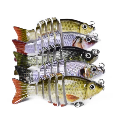 6pcs Mini Fishing Lure Swimbait 5cm/2.5g Crankbait Hard Bait Multi Jointed Lure - Image 1 of 4