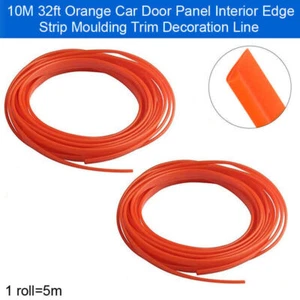 Tira de moldura de borde interior de puerta de coche naranja 10M decoración automática - Imagen 1 de 7