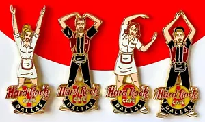 HARD ROCK CAFE DALLAS ""YMCA"" VILLAGE PEOPLE SERVERS 2001 JUEGO COMPLETO (4) PINES - Imagen 1 de 2